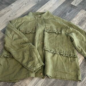 Anthropologie army green shacket